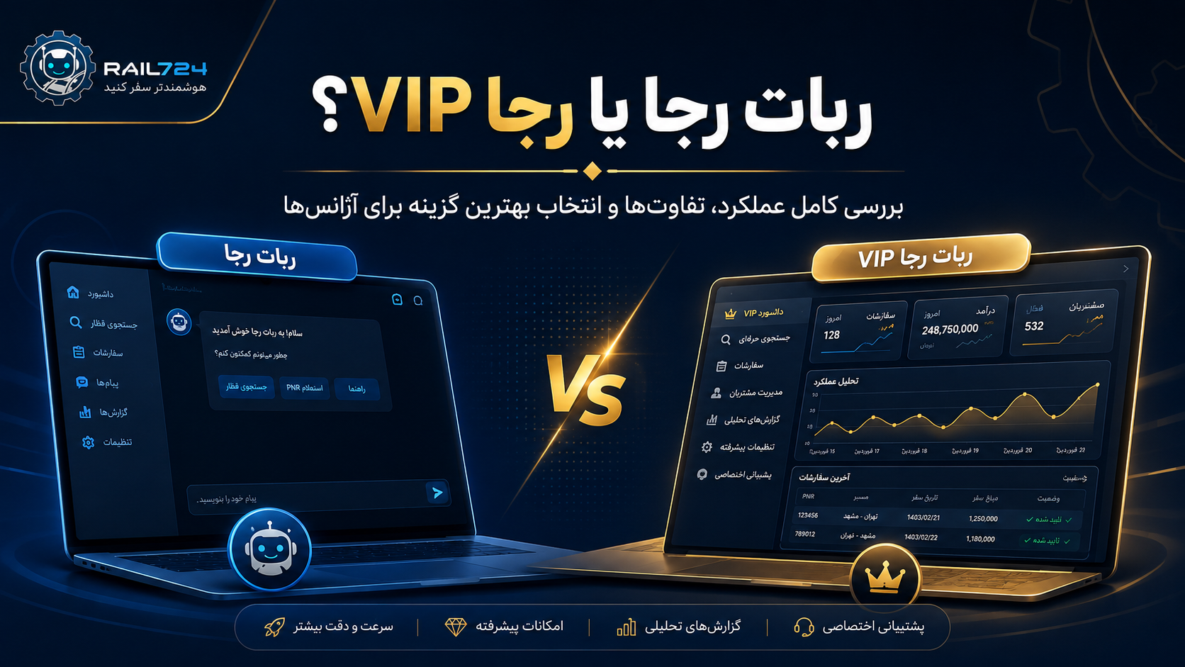 مقایسه ربات رجا و رجا VIP